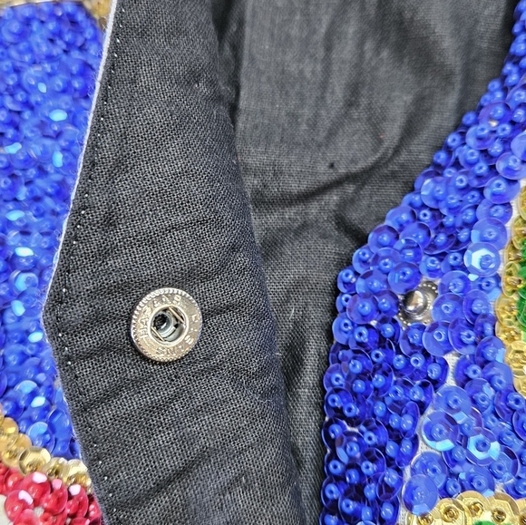 VINTAGE 80s Fashion Fantasy Full Sequin Christmas Santa Claus Tree Vest One Size - Picture 5 of 7